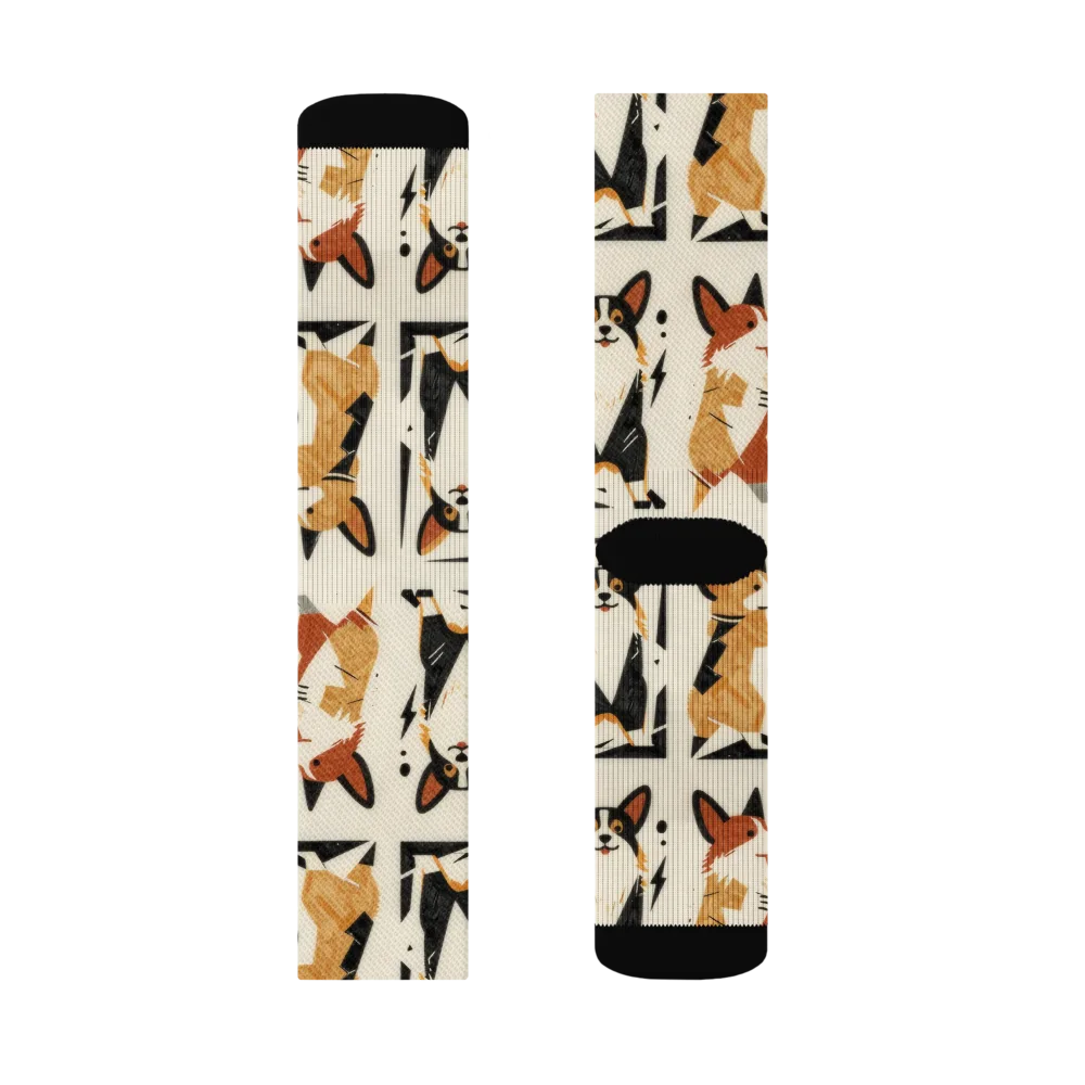 Mod Dog Parade on Socks — Left Sock