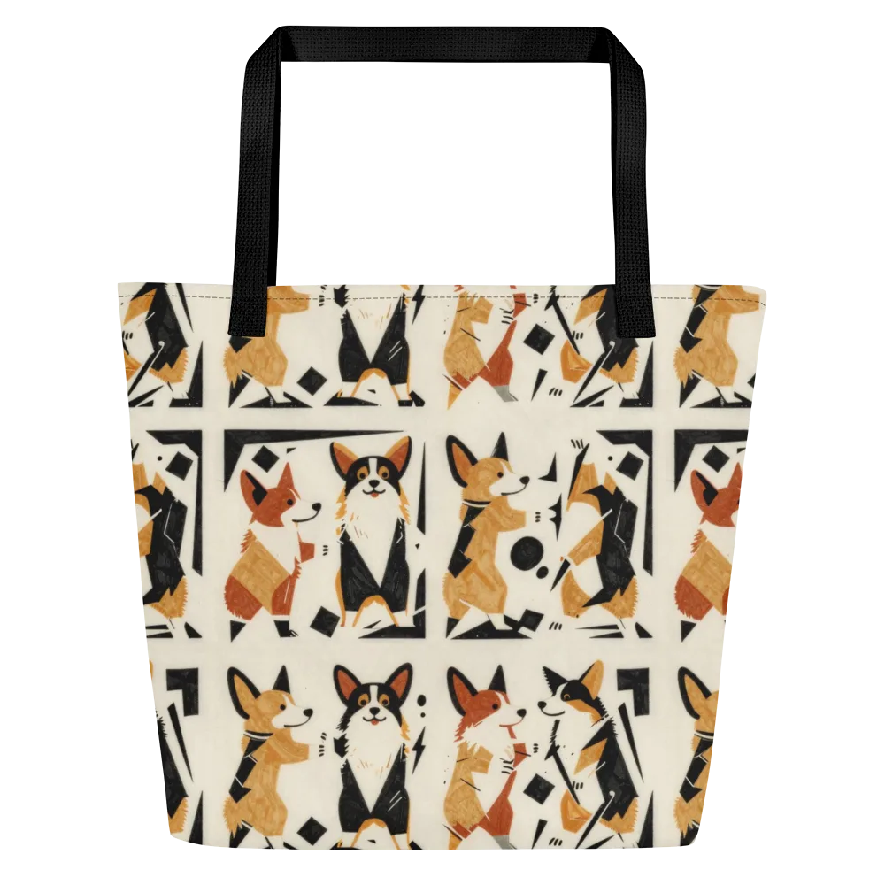 Mod Dog Parade on Large Tote Bag W/ Pocket — Front