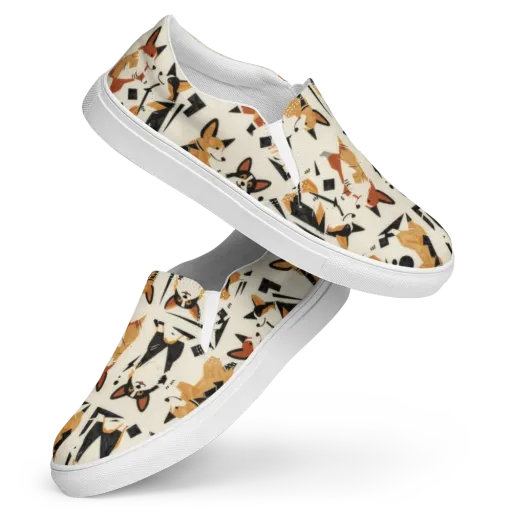 Mod Dog Parade on a Women's Slip-On Canvas Shoes