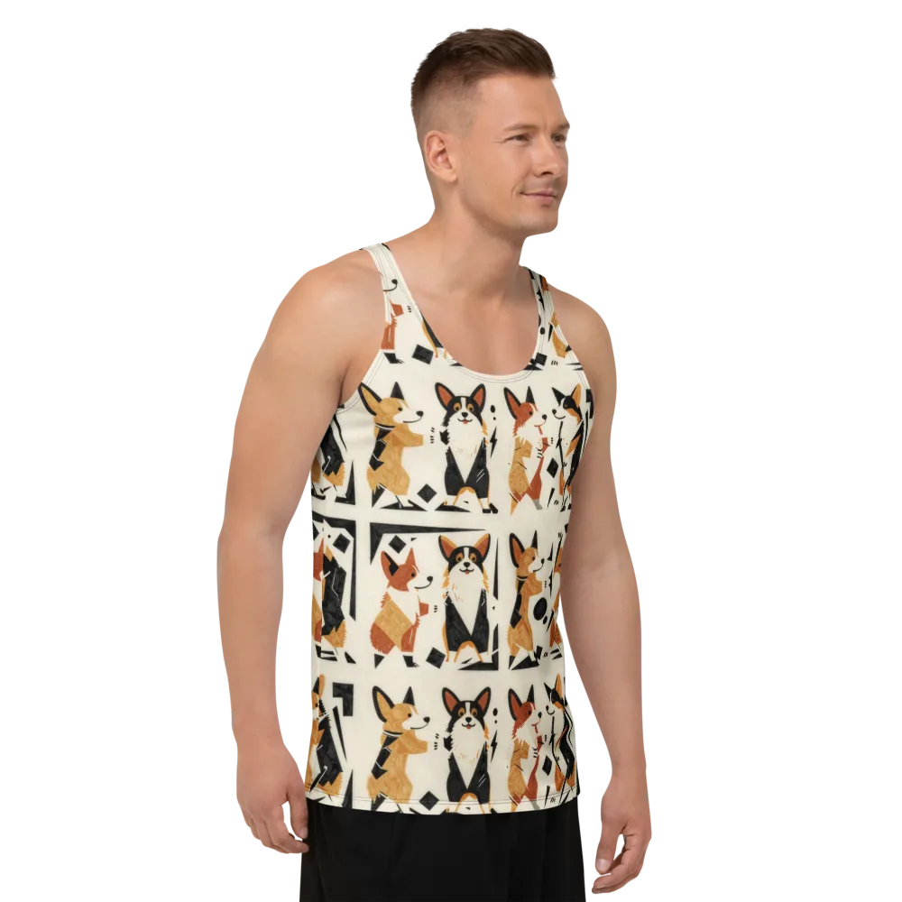Mod Dog Parade on Men's Tank Top — Right Front