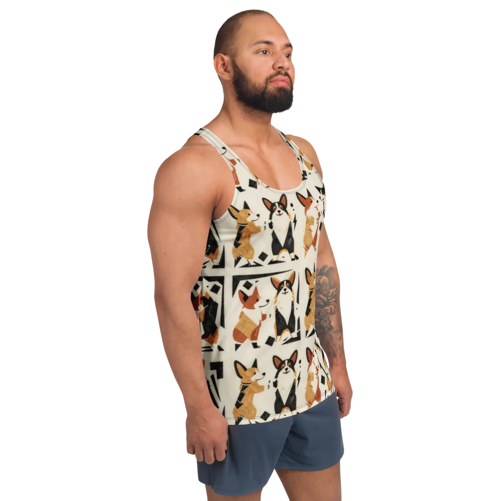 Mod Dog Parade on Men's Tank Top — Right Front