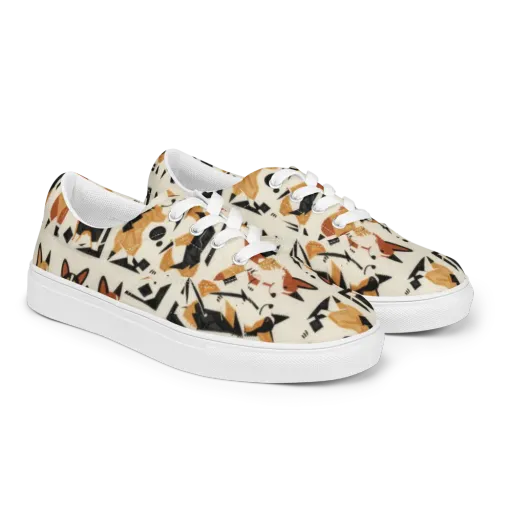 Mod Dog Parade on a Men's Lace-Up Canvas Shoes