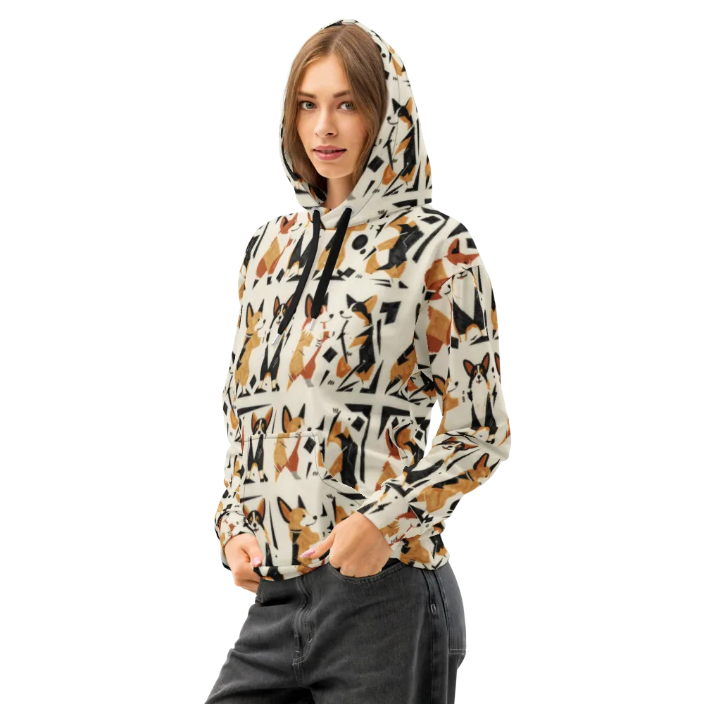 Mod Dog Parade on Cotton Hoodie — Left Front