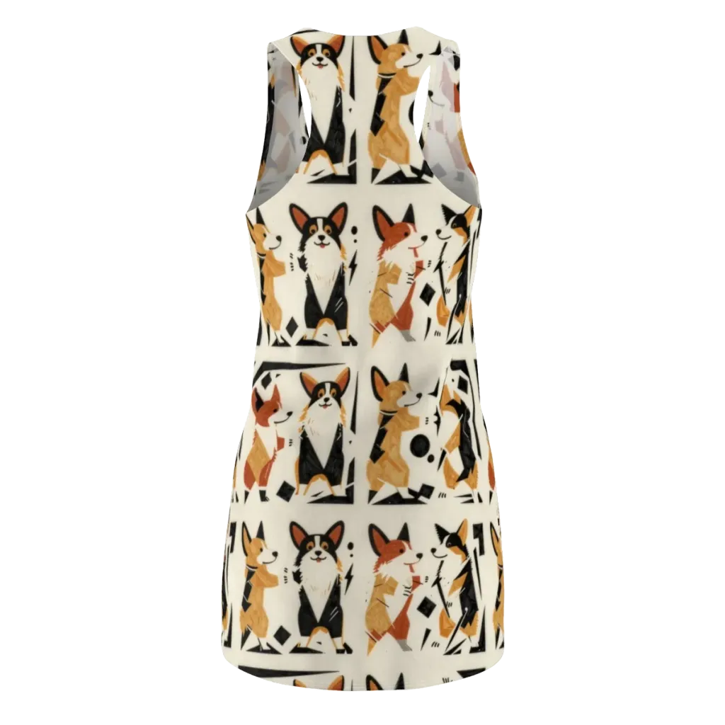 Mod Dog Parade on Racerback Dress — Back