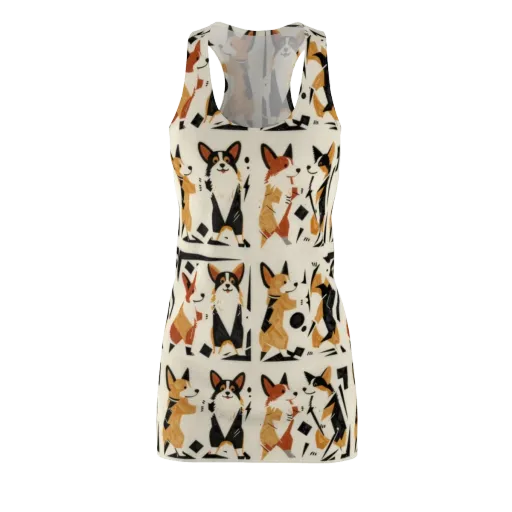 Mod Dog Parade on a Racerback Dress