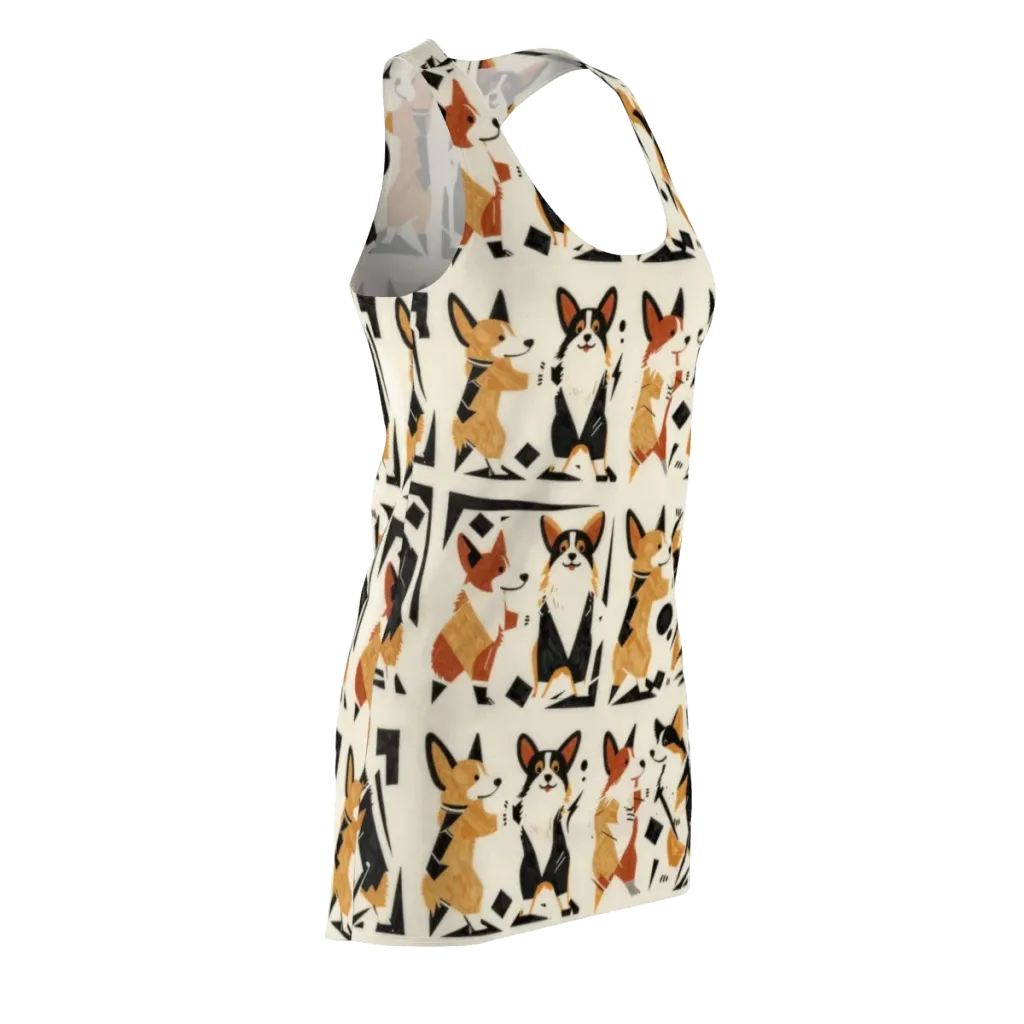 Mod Dog Parade on Racerback Dress — Front Side