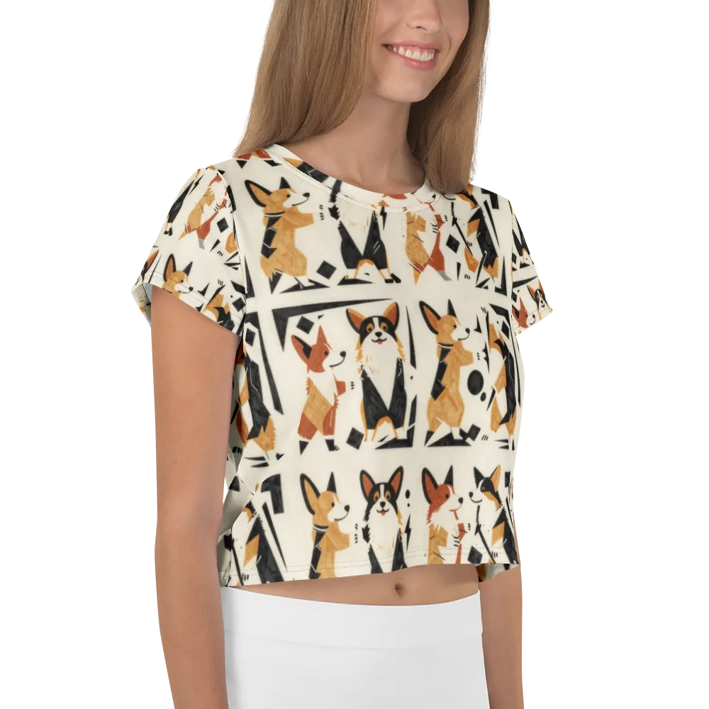 Mod Dog Parade on Crop Tee — Right