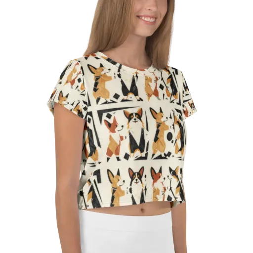 Mod Dog Parade on a Crop Tee
