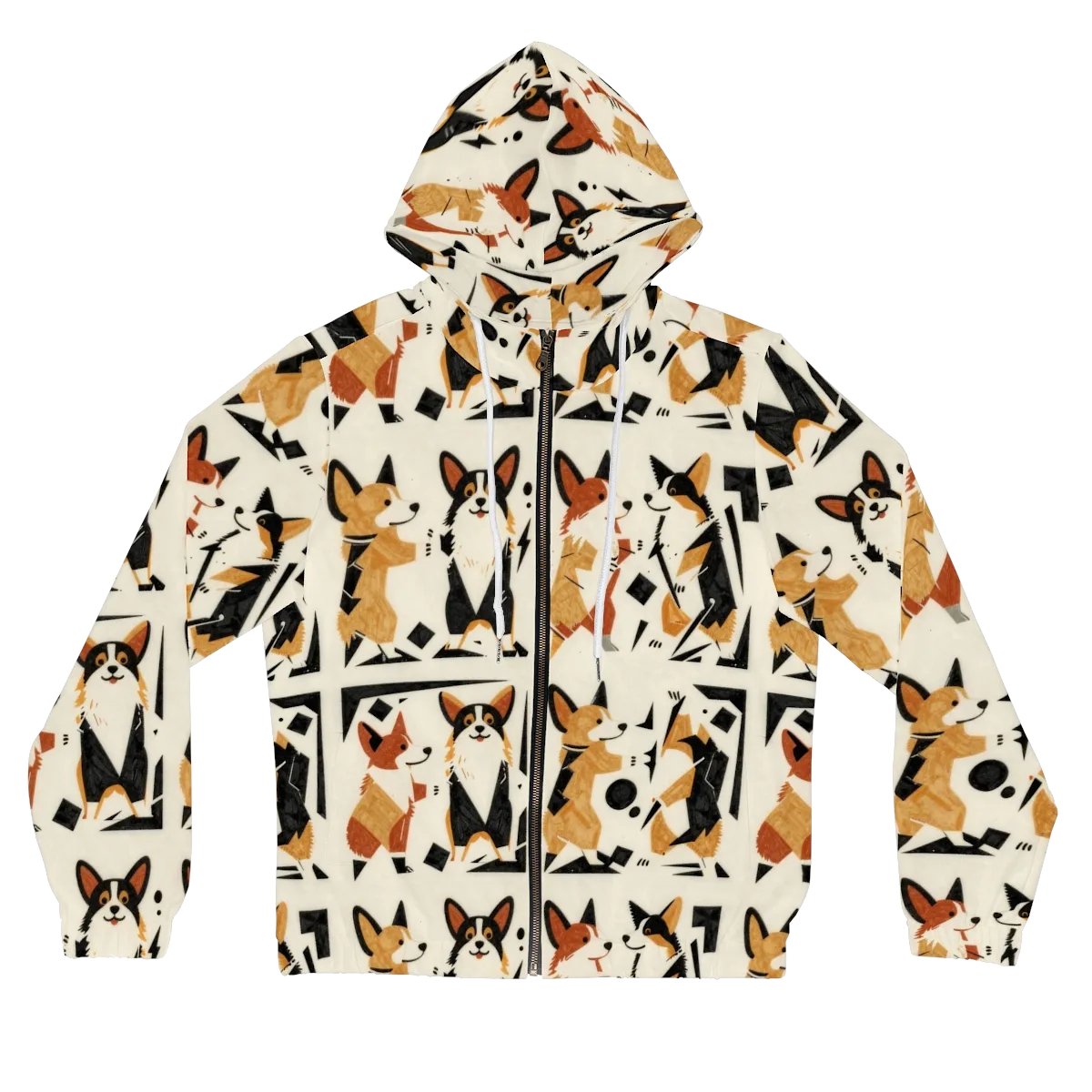 Mod Dog Parade on Women's Full-Zip Hoodie — Front