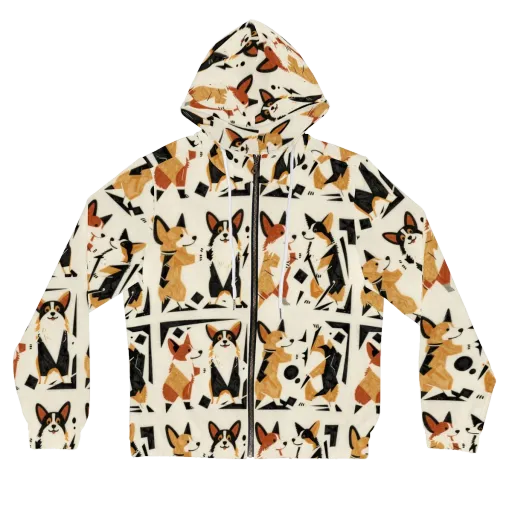 Mod Dog Parade on a Women's Full-Zip Hoodie