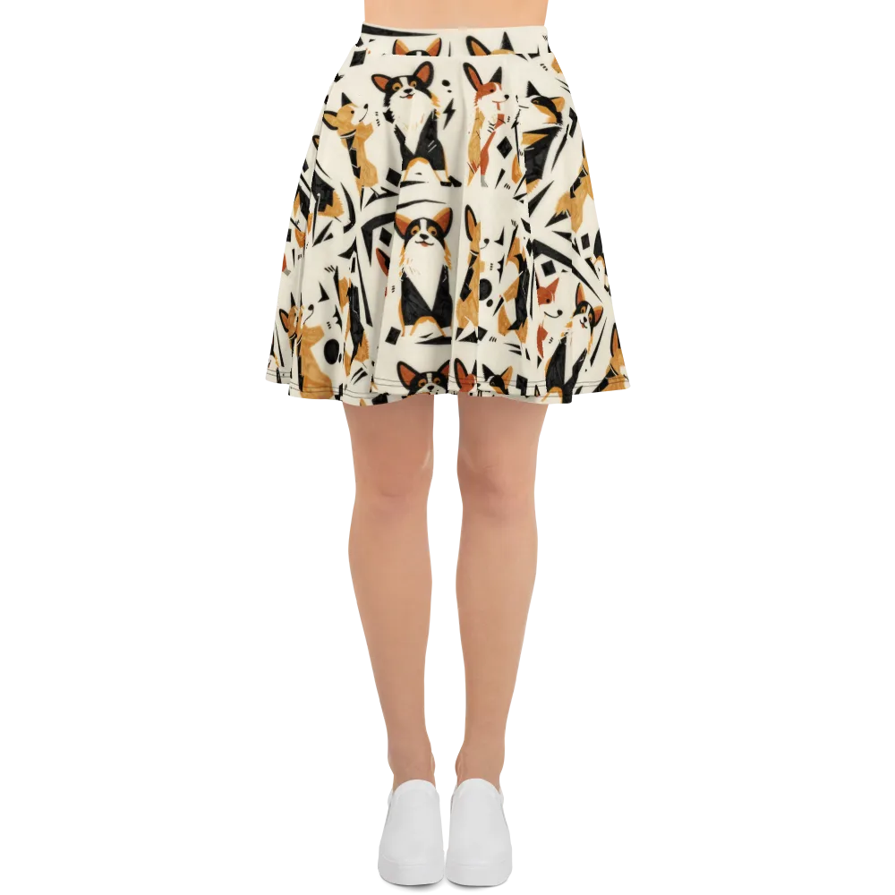 Mod Dog Parade on Skater Skirt — Front