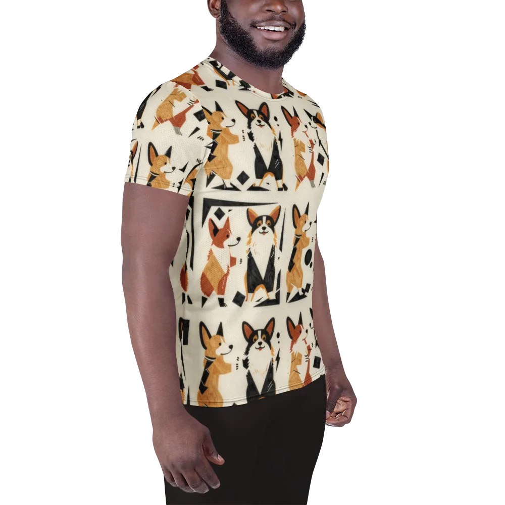 Mod Dog Parade on Men's Athletic T-Shirt — Right
