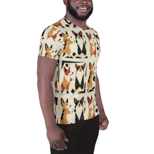Mod Dog Parade on a Men's Athletic T-Shirt