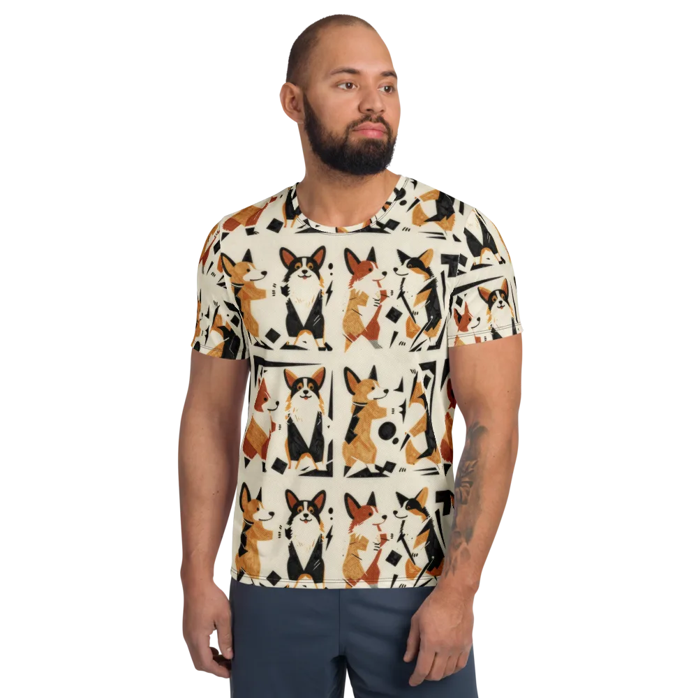 Mod Dog Parade on Men's Athletic T-Shirt — Front