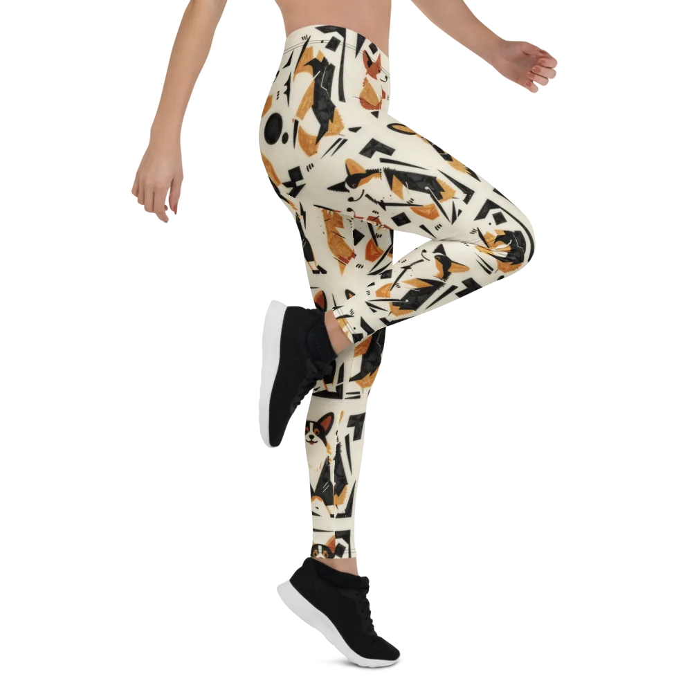 Mod Dog Parade on Leggings — Right
