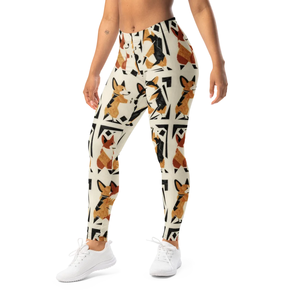 Mod Dog Parade on Leggings — Left Front