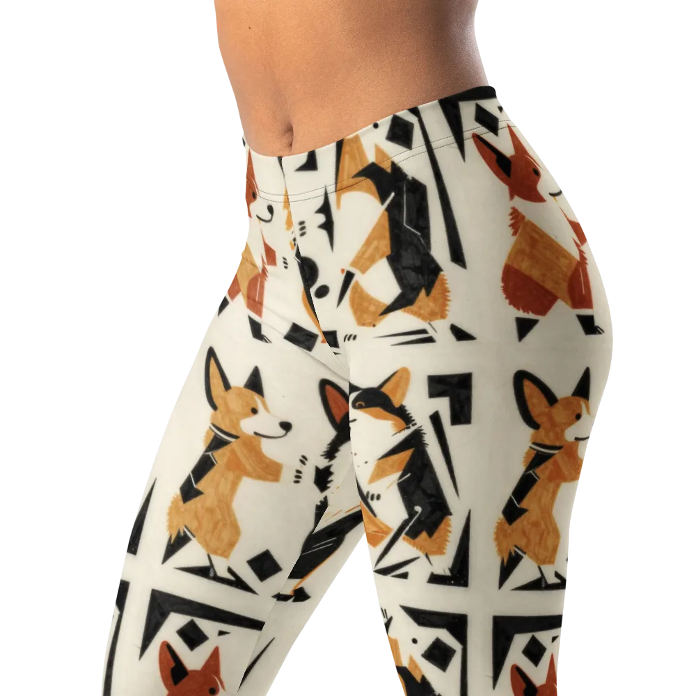 Mod Dog Parade on Leggings — Left Front