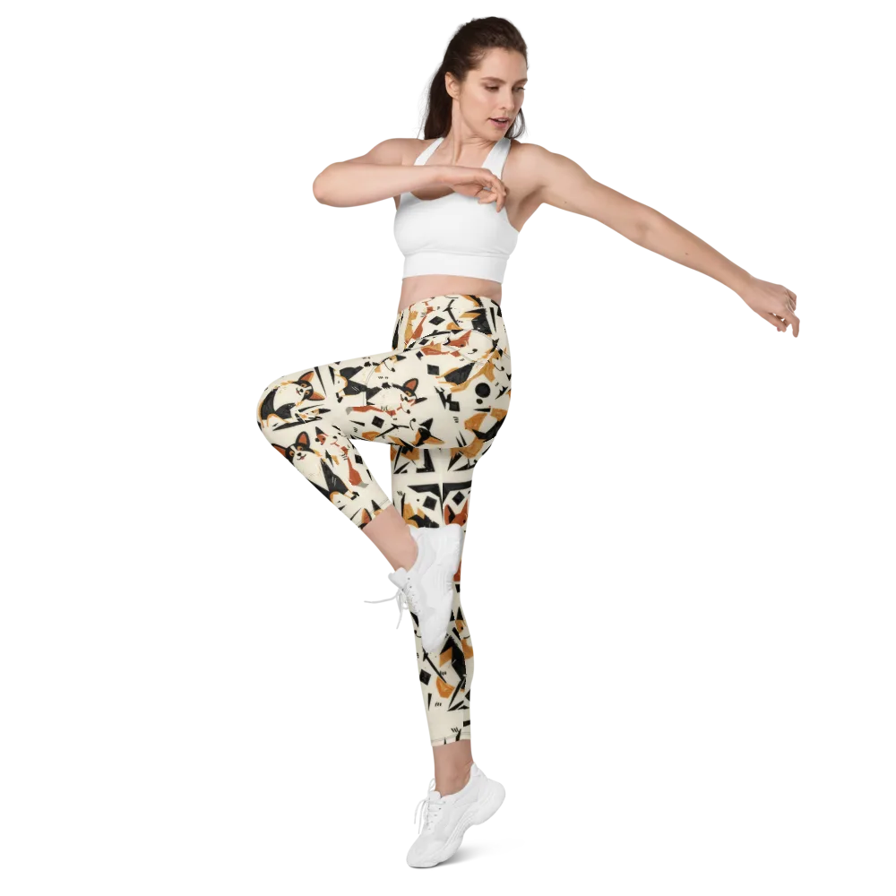 Mod Dog Parade on Leggings with Pockets — Left Front