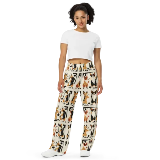 Mod Dog Parade on a Wide-Leg Pants