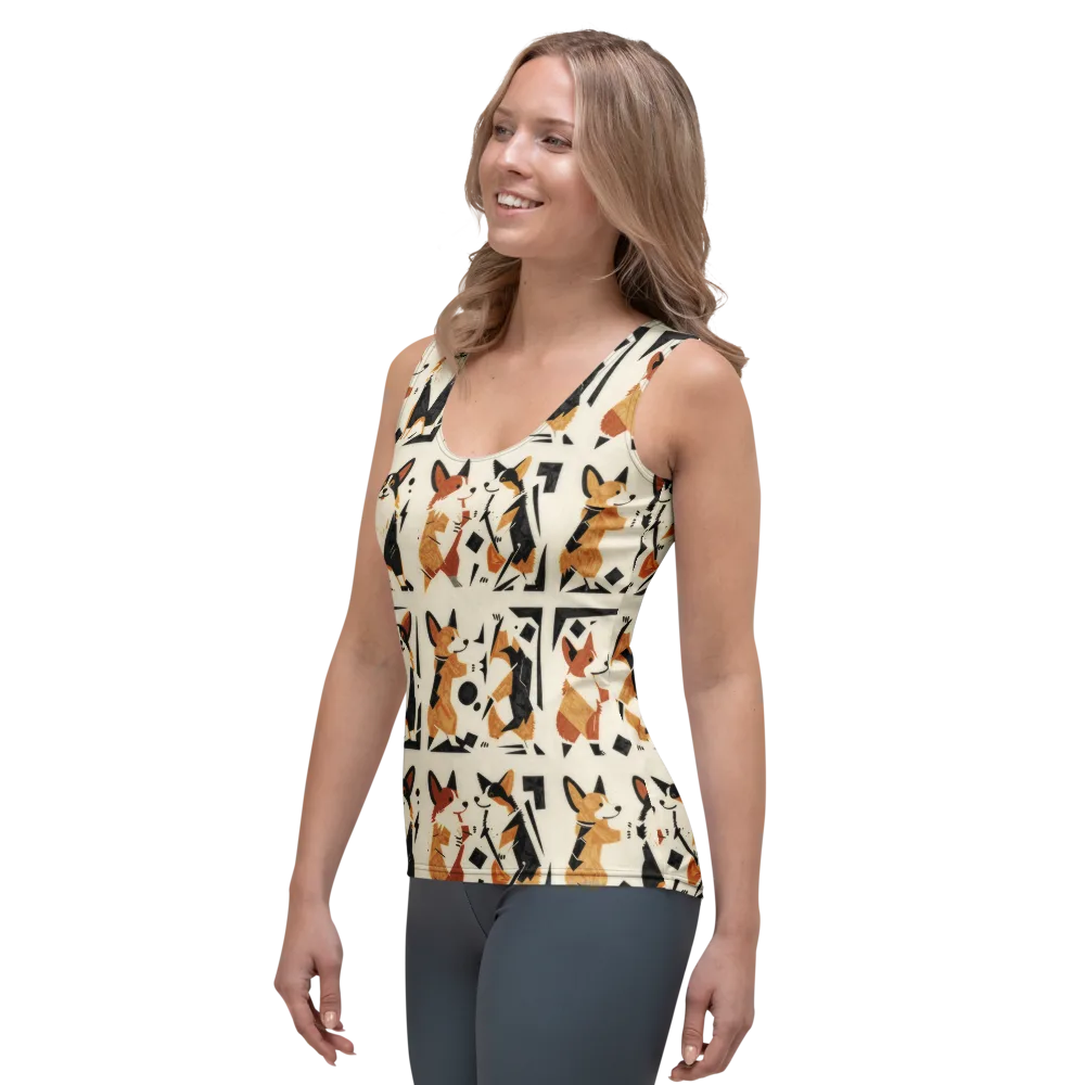 Mod Dog Parade on Women's Tank Top — Left Front