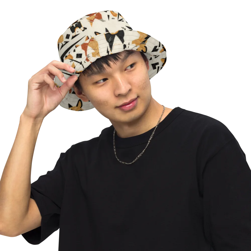 Mod Dog Parade on Reversible Bucket Hat — Front Inside