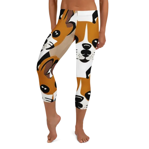 Cinnamon Paws on a Capri Leggings