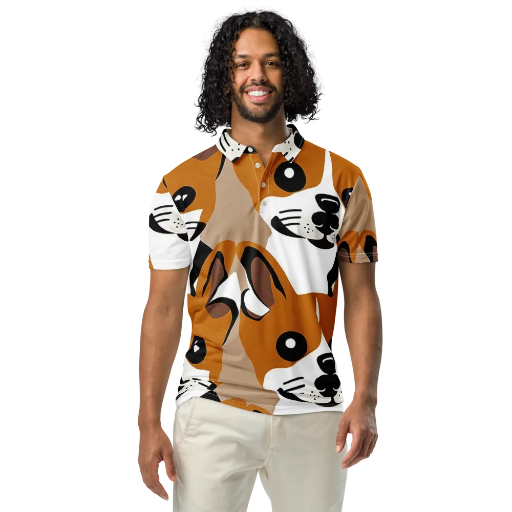 Cinnamon Paws on Men's Slim Fit Polo Shirt — Front