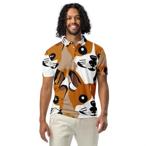 Cinnamon Paws on a Men's Slim Fit Polo Shirt