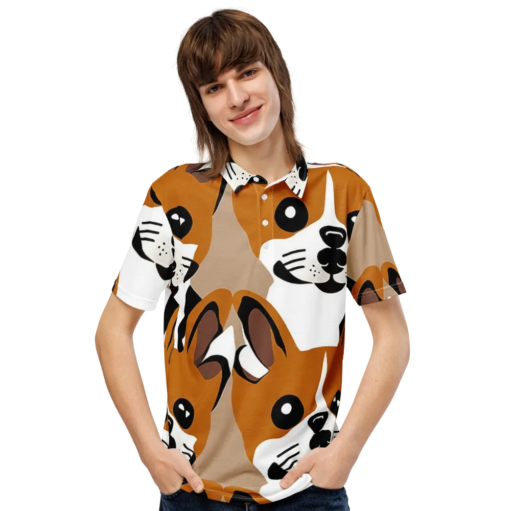 Cinnamon Paws on Men's Slim Fit Polo Shirt — Front