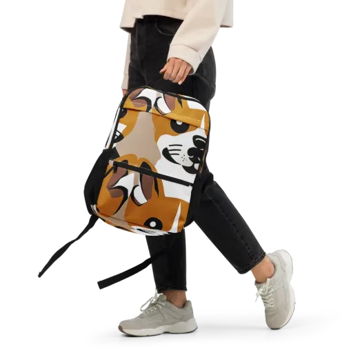 Cinnamon Paws on a Utility Backpack