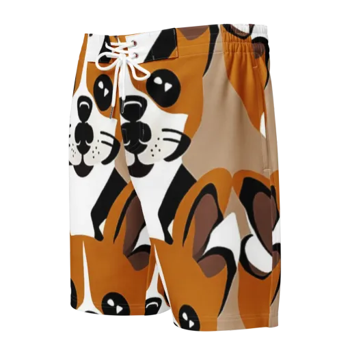 Cinnamon Paws on a Men's Board Shorts