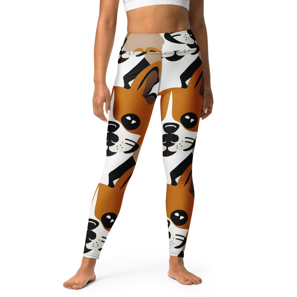 Cinnamon Paws on Yoga Leggings — Front