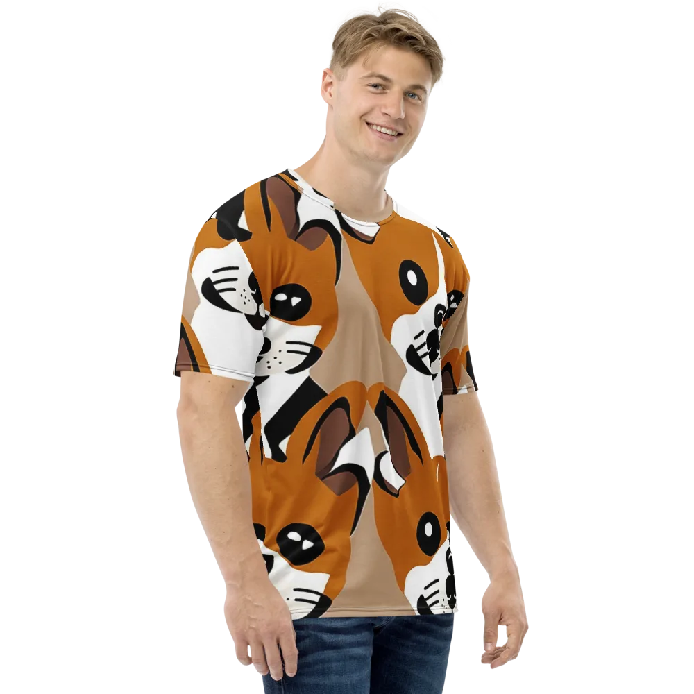 Cinnamon Paws on Men's Crew Neck T-Shirt — Right