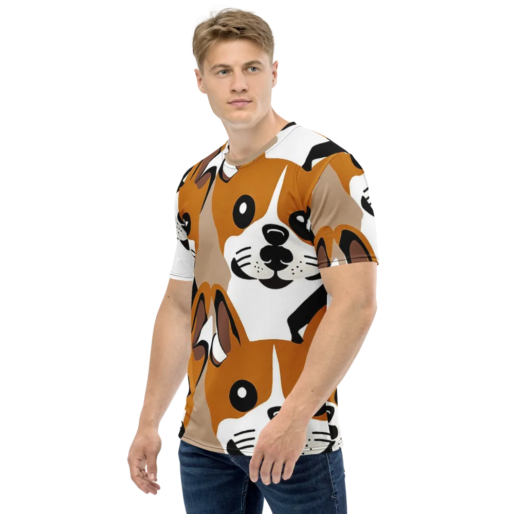 Cinnamon Paws on Men's Crew Neck T-Shirt — Left
