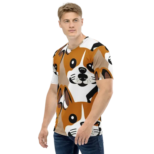 Cinnamon Paws on a Men's Crew Neck T-Shirt