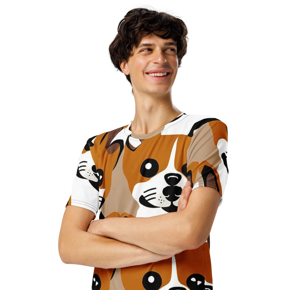 Cinnamon Paws on Men's Crew Neck T-Shirt — Left Front