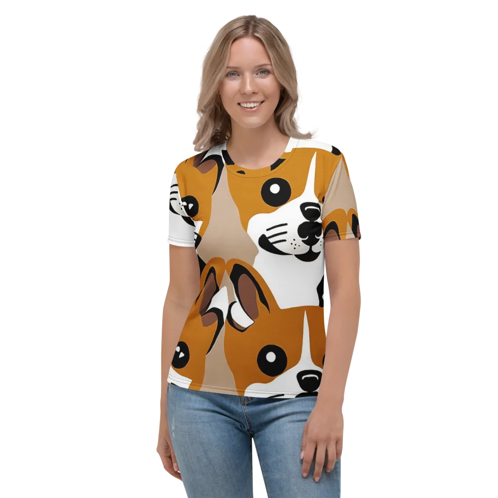 Cinnamon Paws on Women's Crew Neck T-Shirt — Front
