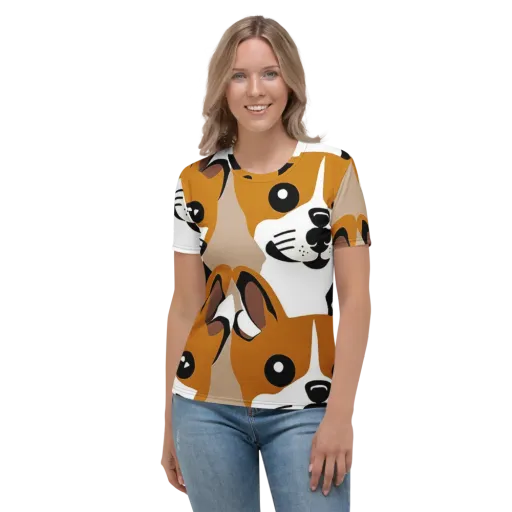 Cinnamon Paws on a Women's Crew Neck T-Shirt