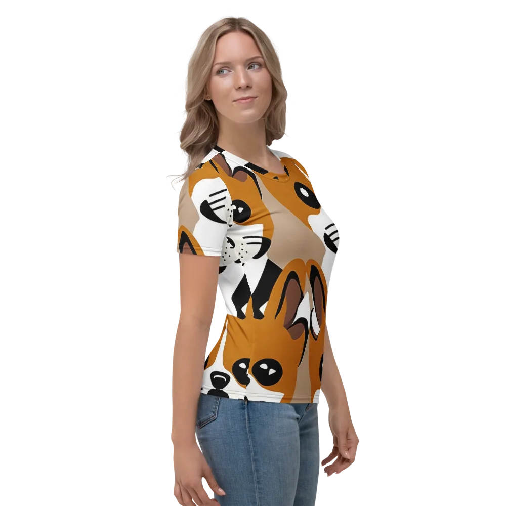 Cinnamon Paws on Women's Crew Neck T-Shirt — Right