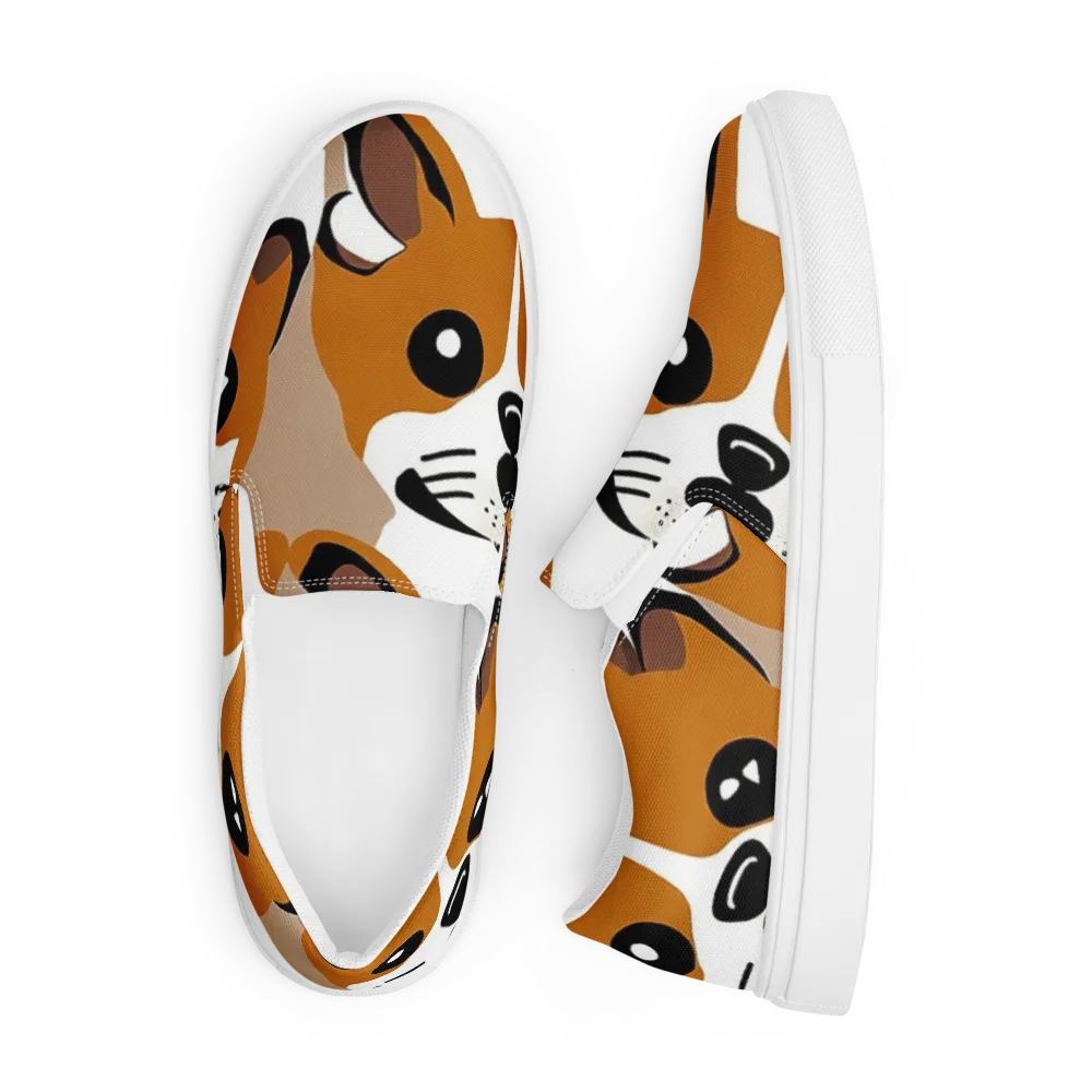 Cinnamon Paws on Men's Slip-On Canvas Shoes — Front