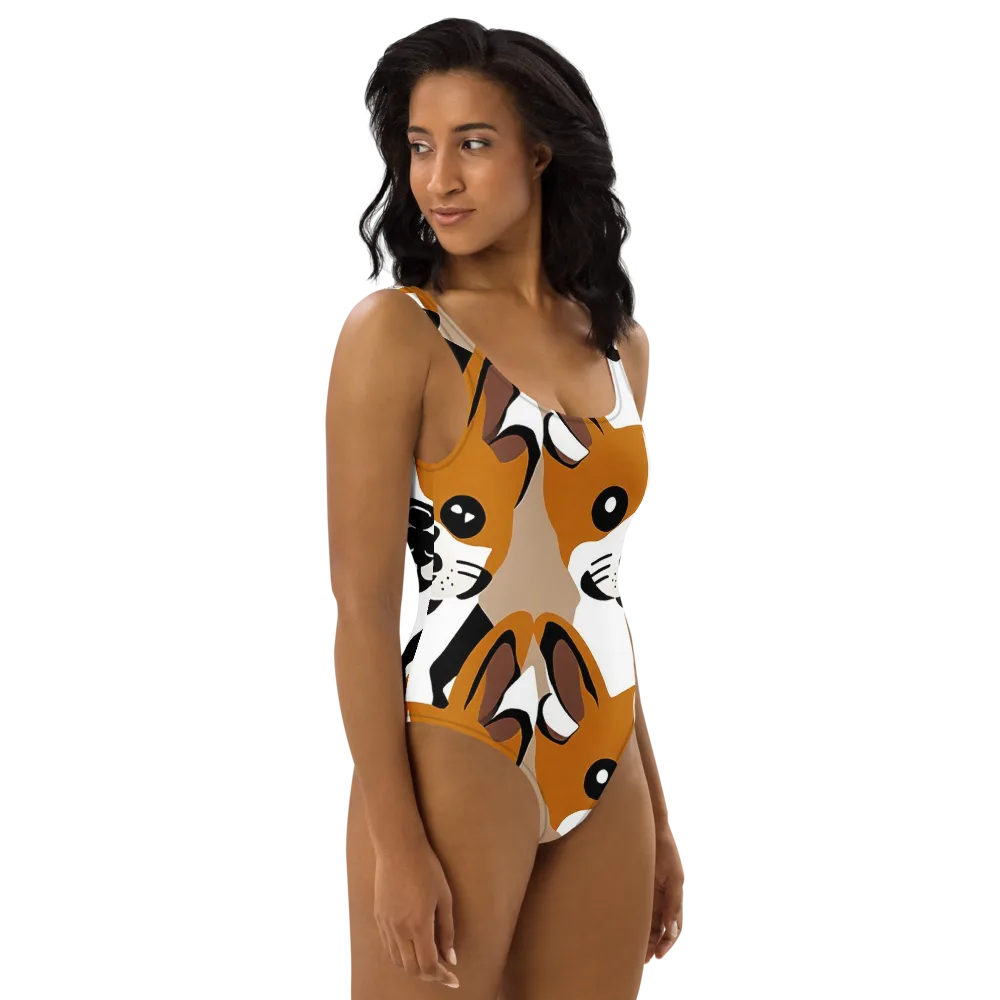 Cinnamon Paws on One-Piece Swimsuit — Right