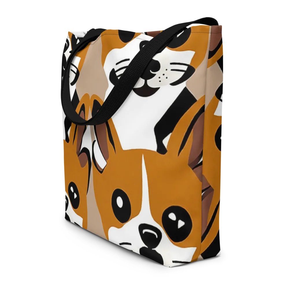 Cinnamon Paws on Large Tote Bag W/ Pocket — Front