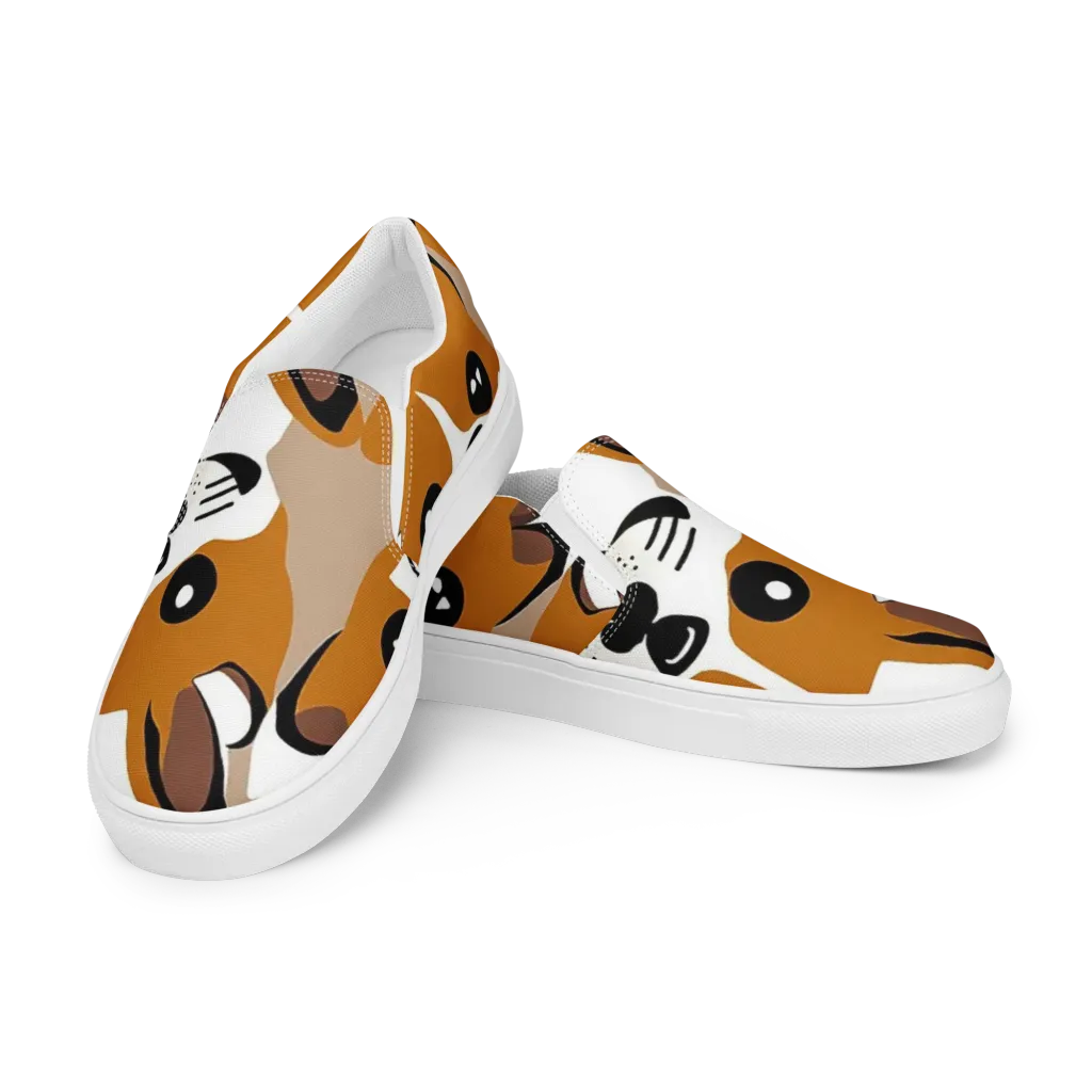 Cinnamon Paws on Women's Slip-On Canvas Shoes — Left Front