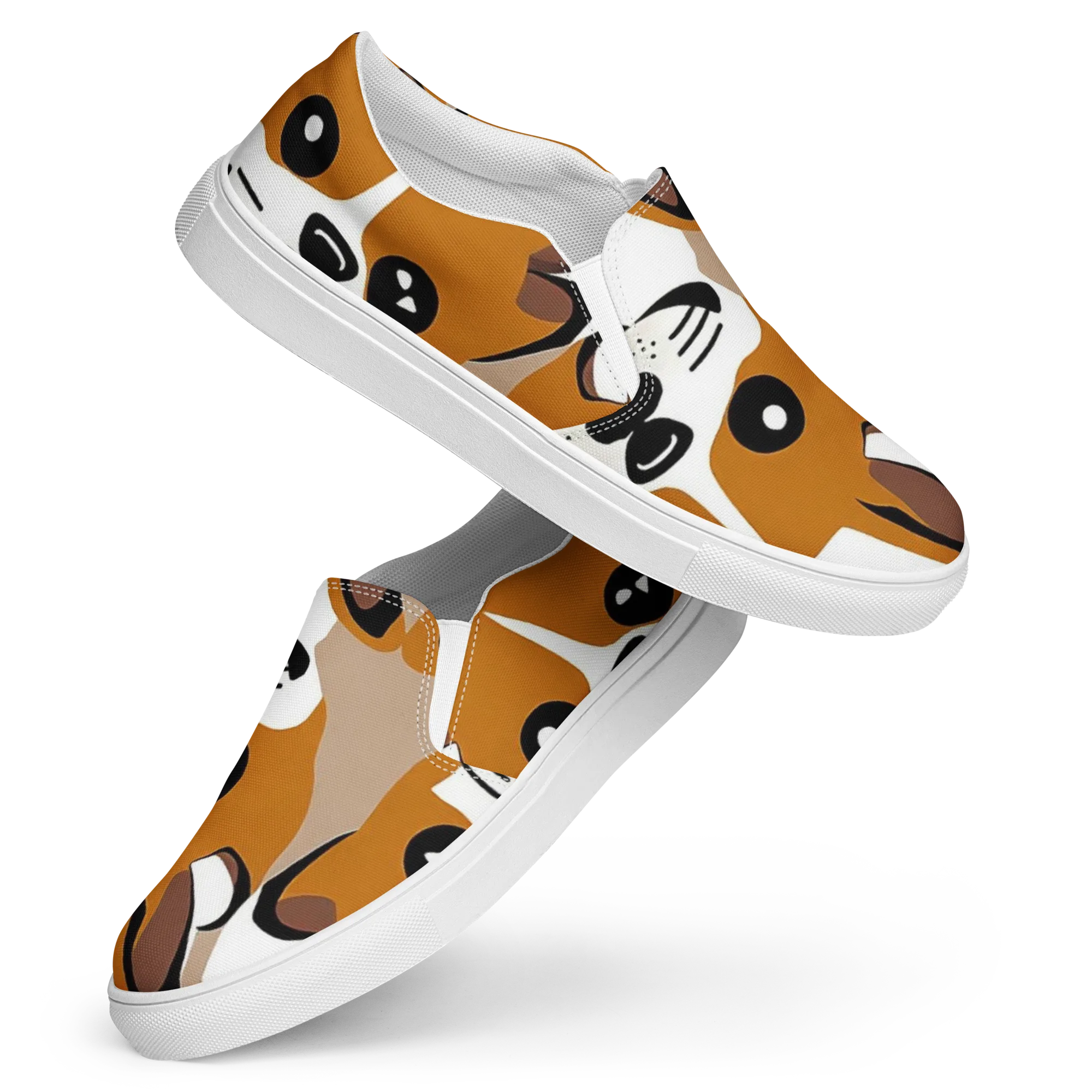 Cinnamon Paws on Women's Slip-On Canvas Shoes — Front