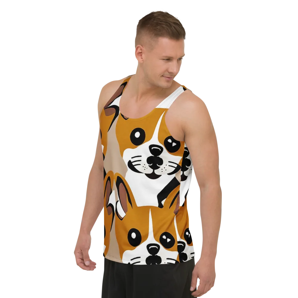 Cinnamon Paws on Men's Tank Top — Left Front