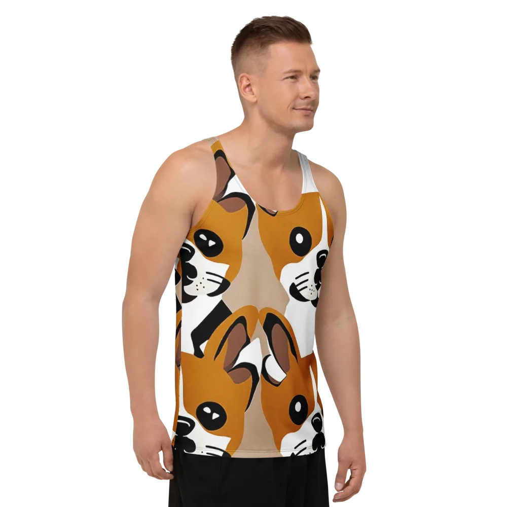 Cinnamon Paws on Men's Tank Top — Right Front