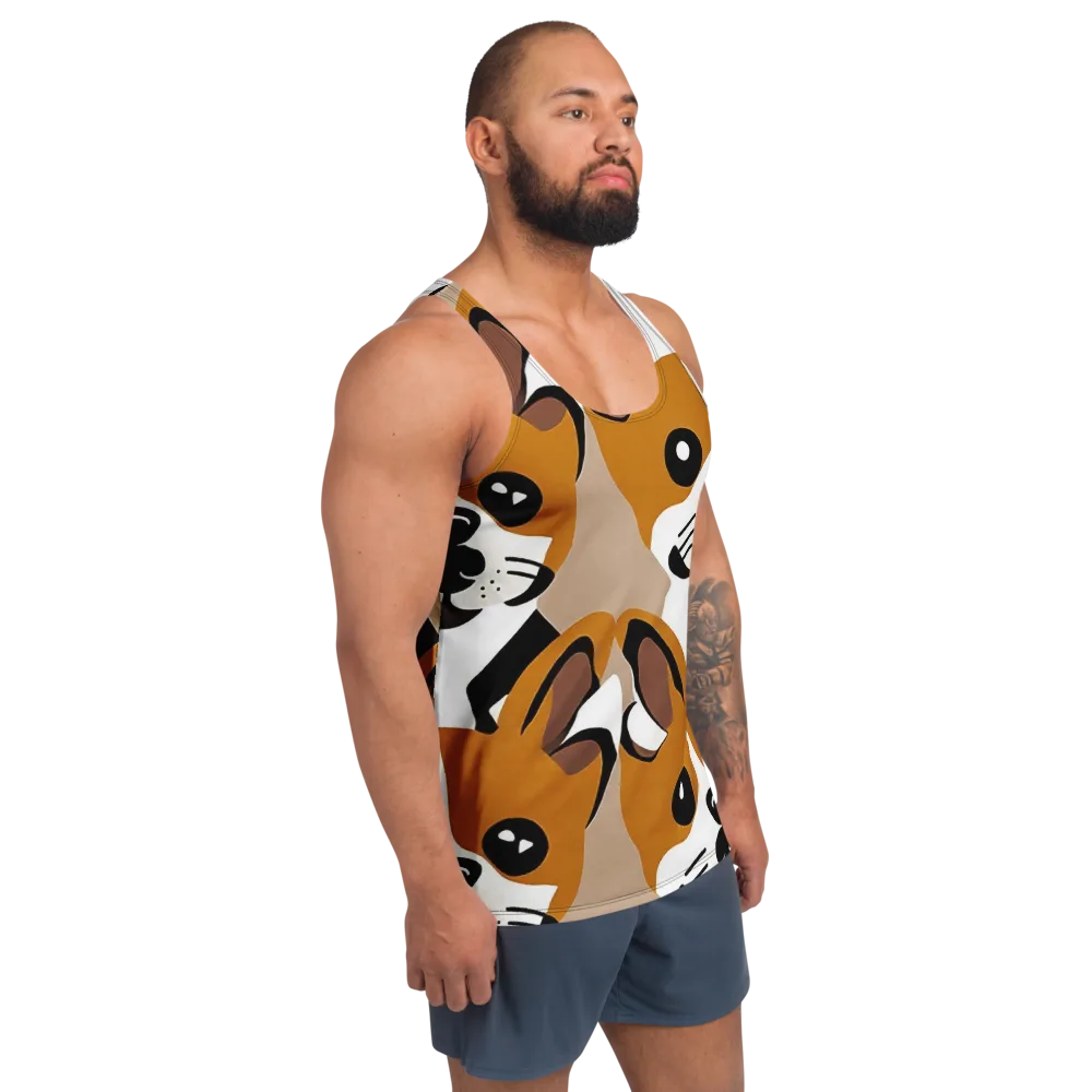 Cinnamon Paws on Men's Tank Top — Right Front