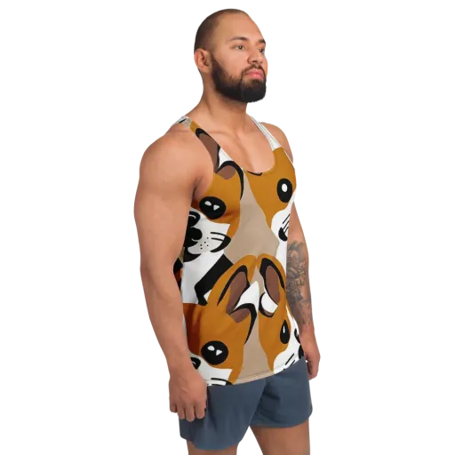 Cinnamon Paws on a Men's Tank Top