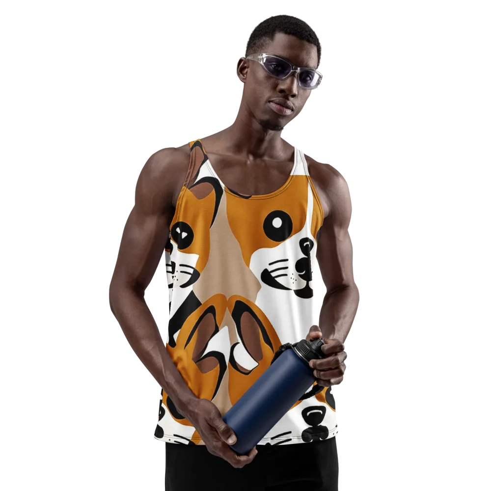 Cinnamon Paws on Men's Tank Top — Front