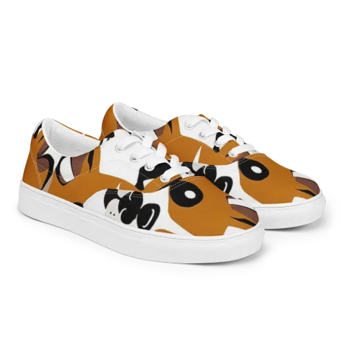 Cinnamon Paws on a Men's Lace-Up Canvas Shoes